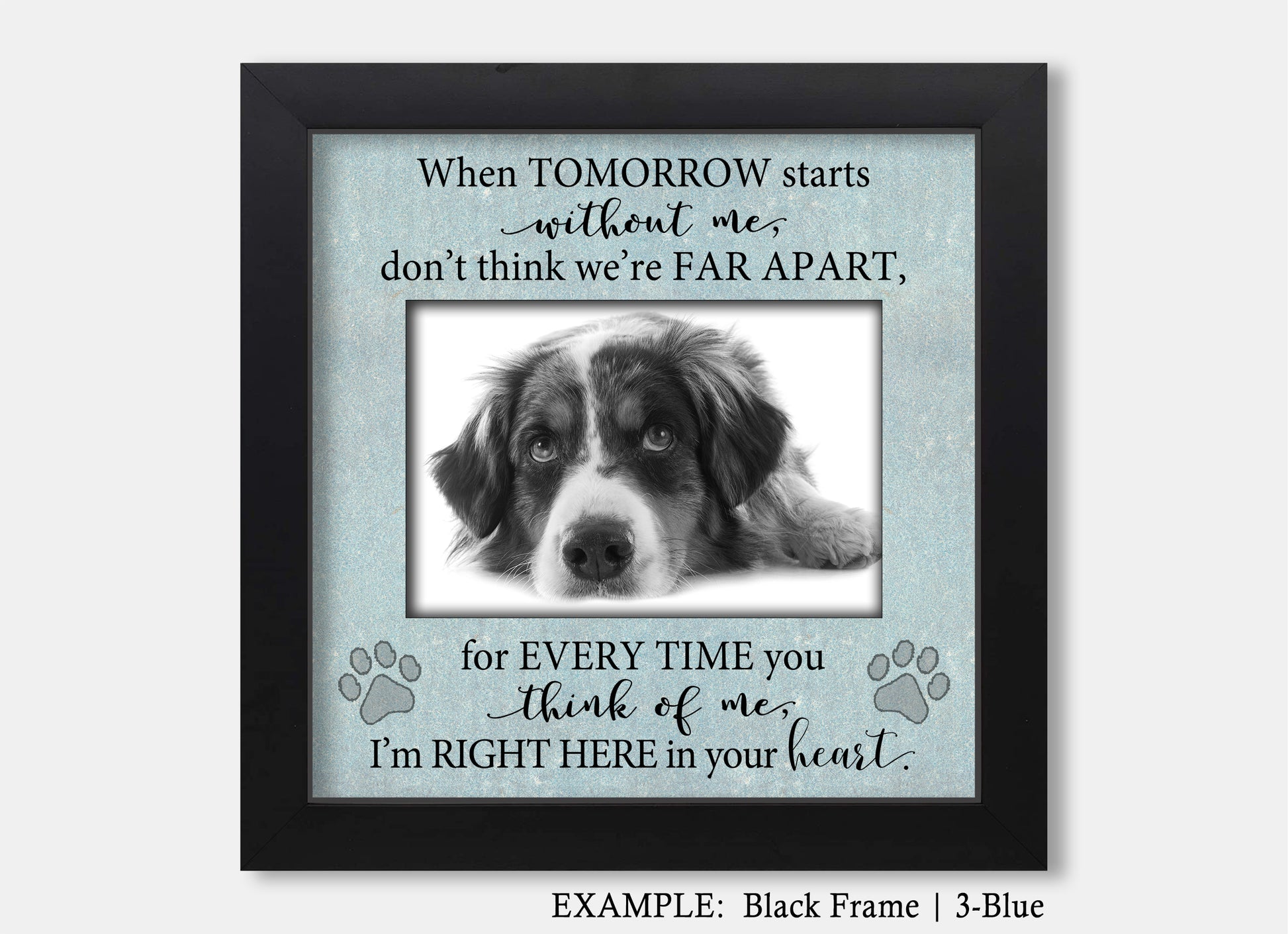 Pet Loss Picture Frame, Memorial Dog Frame, 8x8 Picture Frame MatboardMemories   