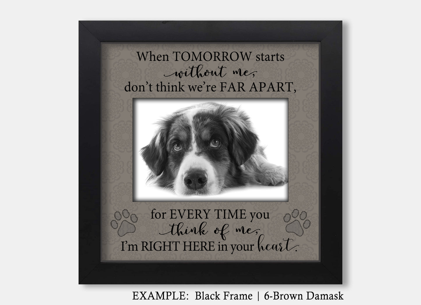 Pet Loss Picture Frame, Memorial Dog Frame, 8x8 Picture Frame MatboardMemories   