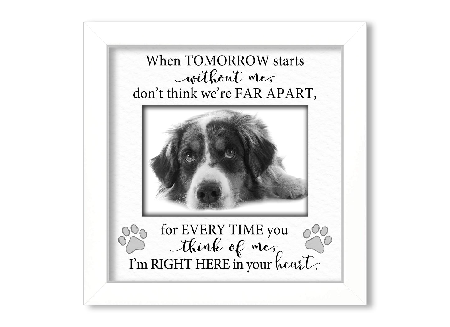 Pet Loss Picture Frame, Memorial Dog Frame, 8x8 Picture Frame MatboardMemories   