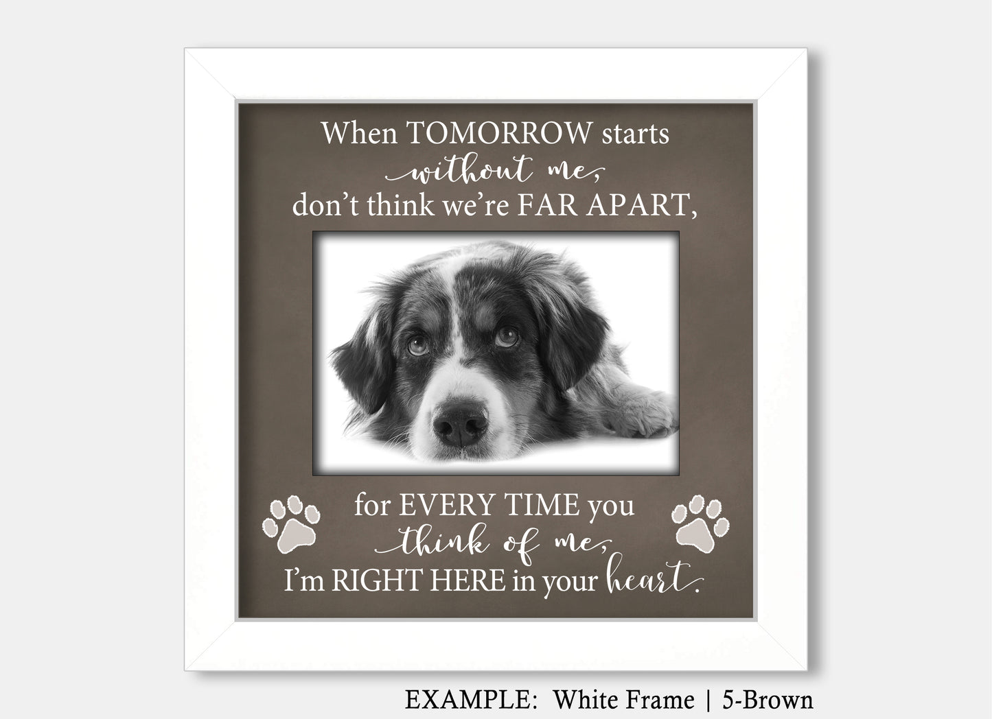 Pet Loss Picture Frame, Memorial Dog Frame, 8x8 Picture Frame MatboardMemories   