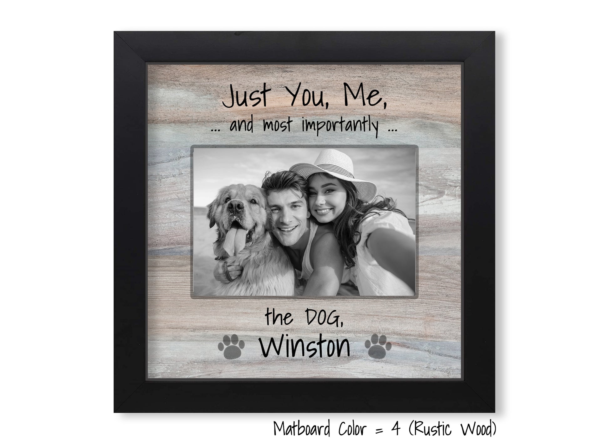 Funny Dog Frame, Just You, Me, and the Dog, 8x8 Picture Frame MatboardMemories   