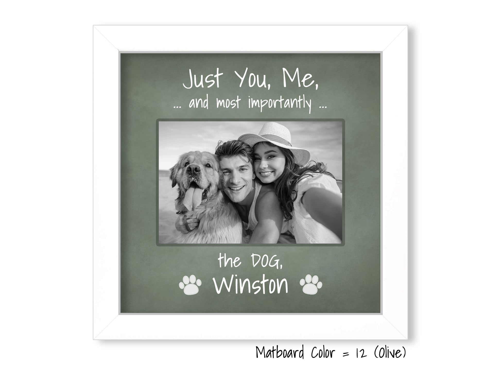 Funny Dog Frame, Just You, Me, and the Dog, 8x8 Picture Frame MatboardMemories   