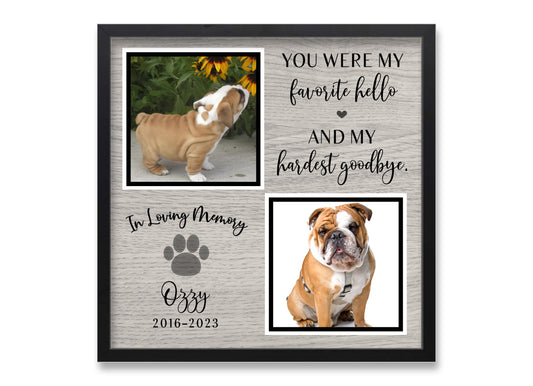 Personalized Pet Loss Gift, Loss of Dog or Cat Picture Frame, 10x10 Animals & Pet Supplies Matboard Memories   