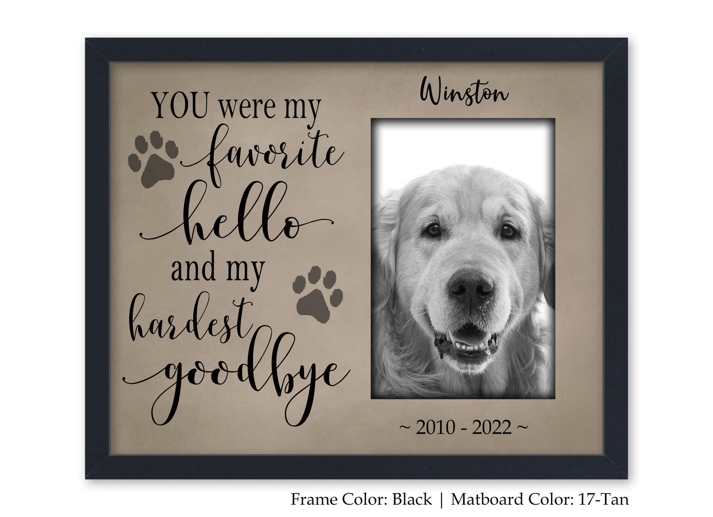 Dog or Cat Memorial Picture Frame Personalized, 8x10 Picture Frame Matboard Memories   