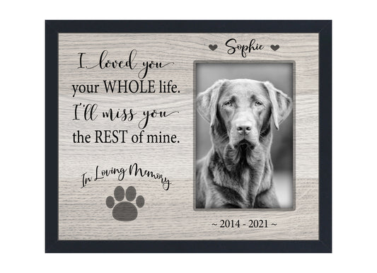 Pet Loss Gifts, Picture Frame for Dog or Cat Memorial, 8x10 Picture Frame Matboard Memories   