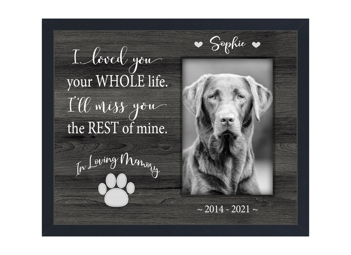 Pet Loss Gifts, Picture Frame for Dog or Cat Memorial, 8x10 Picture Frame Matboard Memories   