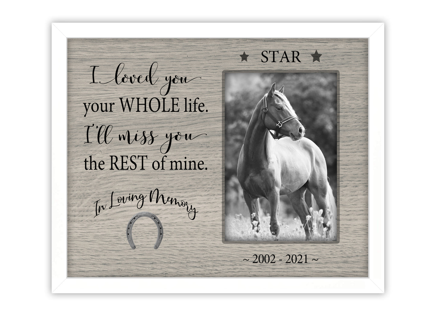 Horse Personalized Memorial Picture Frame 8x10 Picture Frame Matboard Memories   