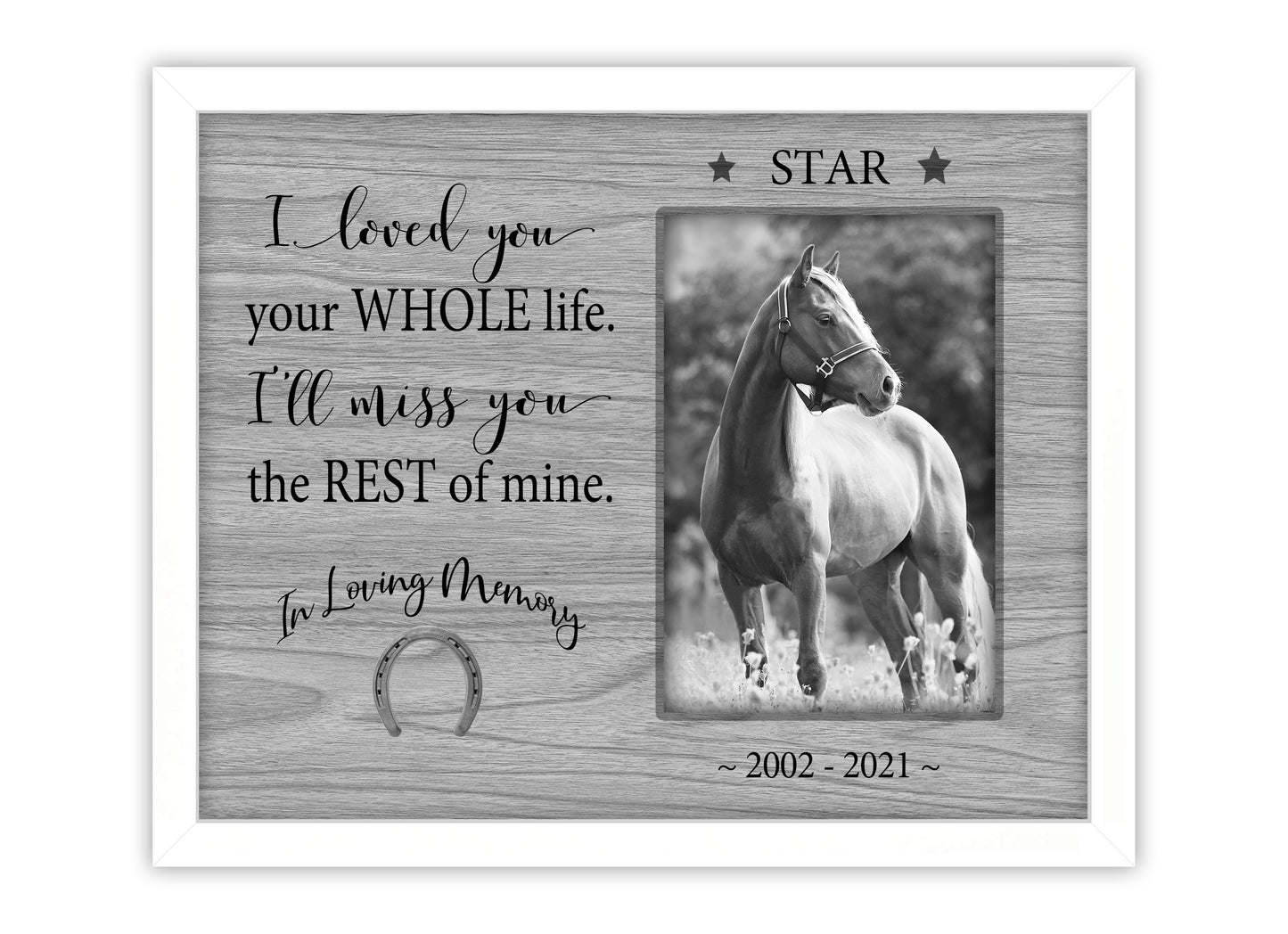 Horse Personalized Memorial Picture Frame 8x10 Picture Frame Matboard Memories   