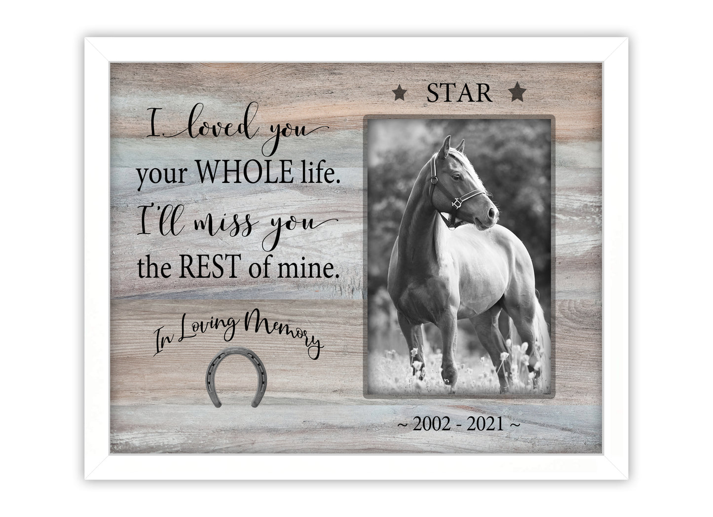 Horse Personalized Memorial Picture Frame 8x10 Picture Frame Matboard Memories   