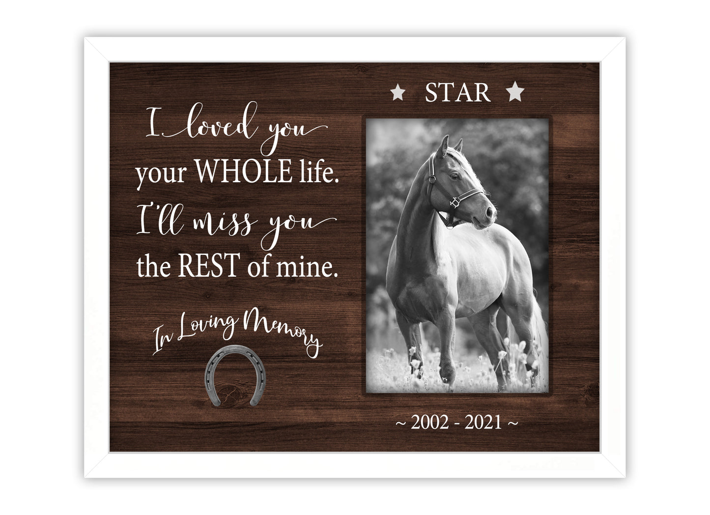 Horse Personalized Memorial Picture Frame 8x10 Picture Frame Matboard Memories   