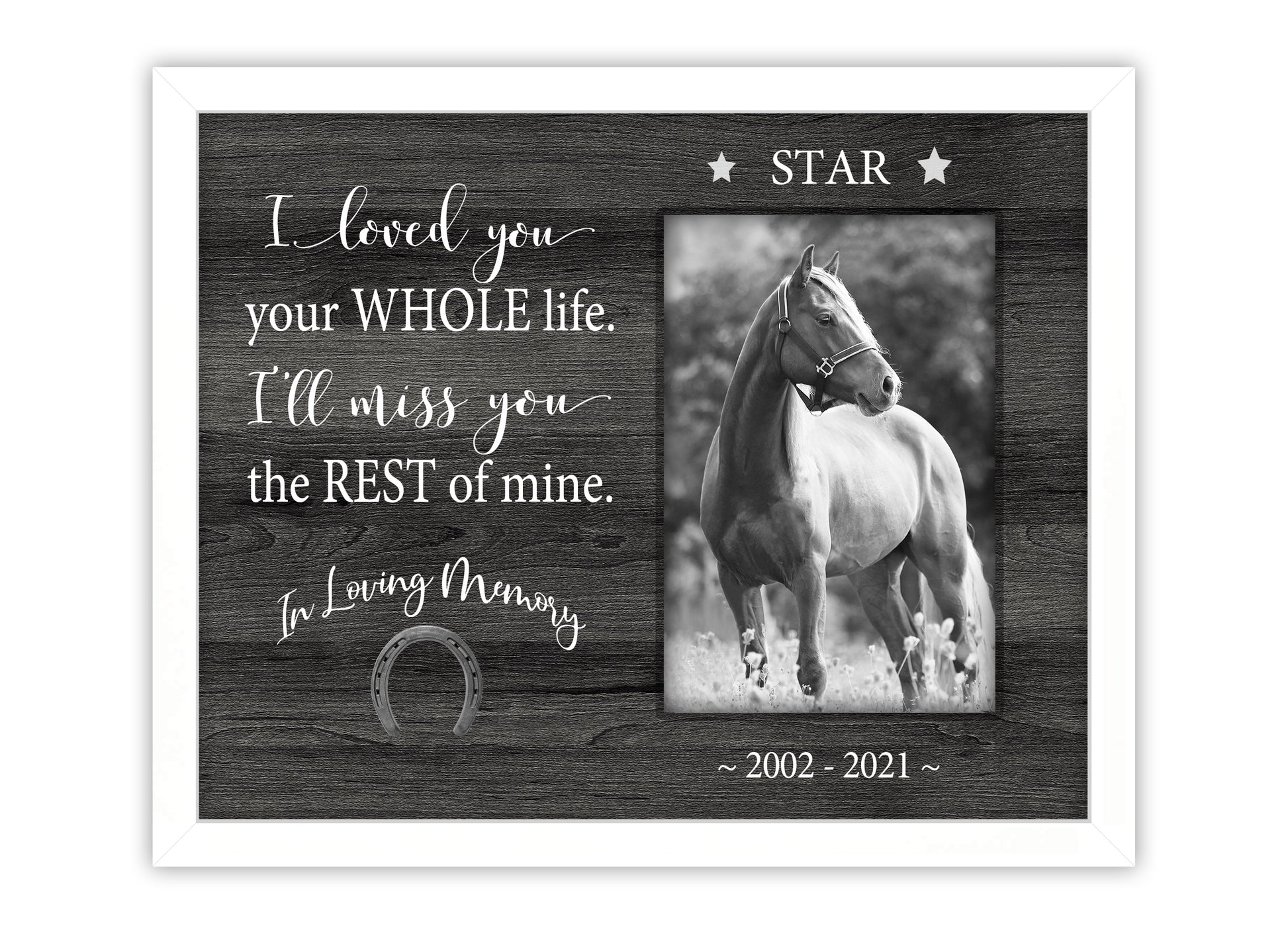 Horse Personalized Memorial Picture Frame 8x10 Picture Frame Matboard Memories   