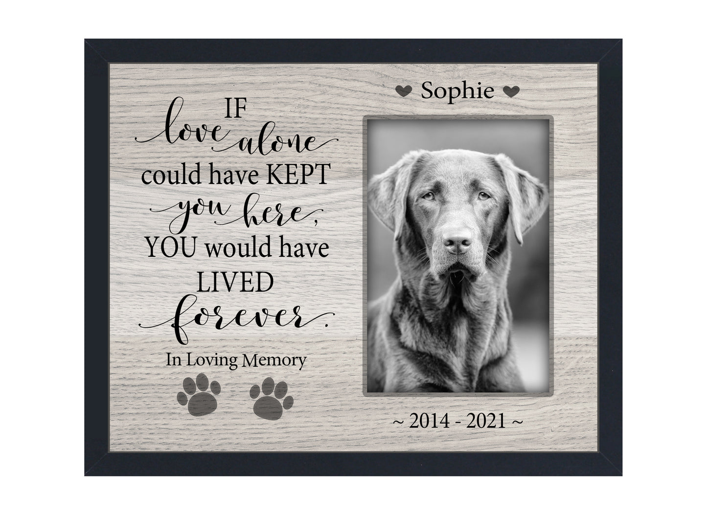 Personalized Custom Pet Loss Dog Cat Picture Frame, 8x10 Picture Frame Matboard Memories   