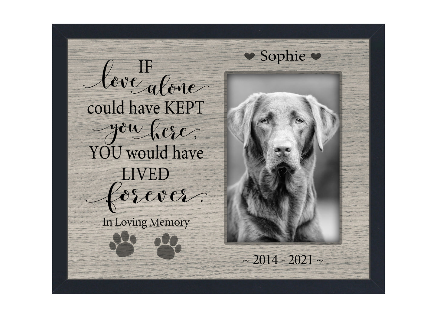 Personalized Custom Pet Loss Dog Cat Picture Frame, 8x10 Picture Frame Matboard Memories   