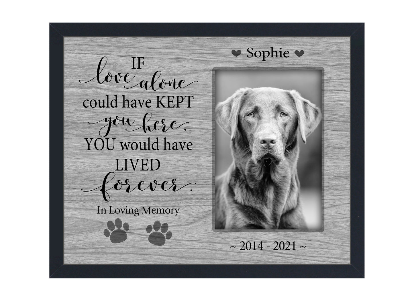 Personalized Custom Pet Loss Dog Cat Picture Frame, 8x10 Picture Frame Matboard Memories   