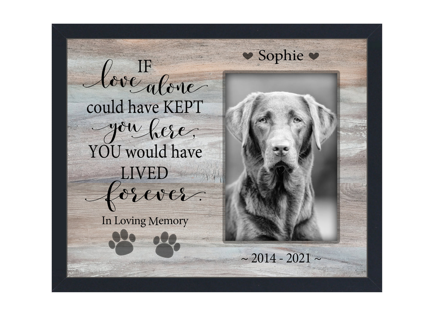 Personalized Custom Pet Loss Dog Cat Picture Frame, 8x10 Picture Frame Matboard Memories   