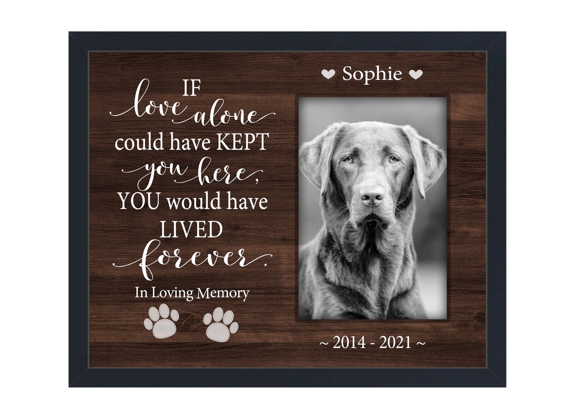 Personalized Custom Pet Loss Dog Cat Picture Frame, 8x10 Picture Frame Matboard Memories   