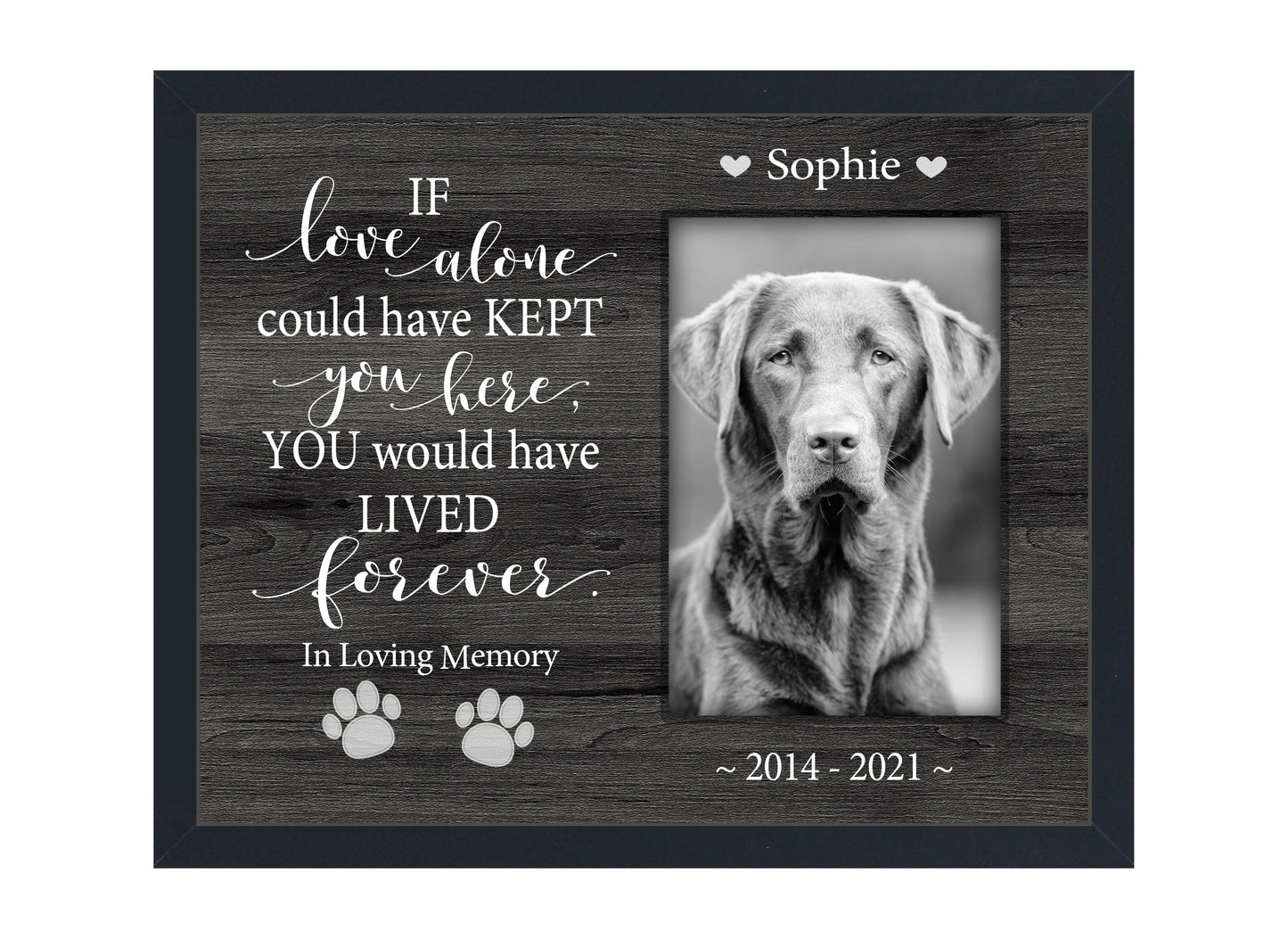 Personalized Custom Pet Loss Dog Cat Picture Frame, 8x10 Picture Frame Matboard Memories   