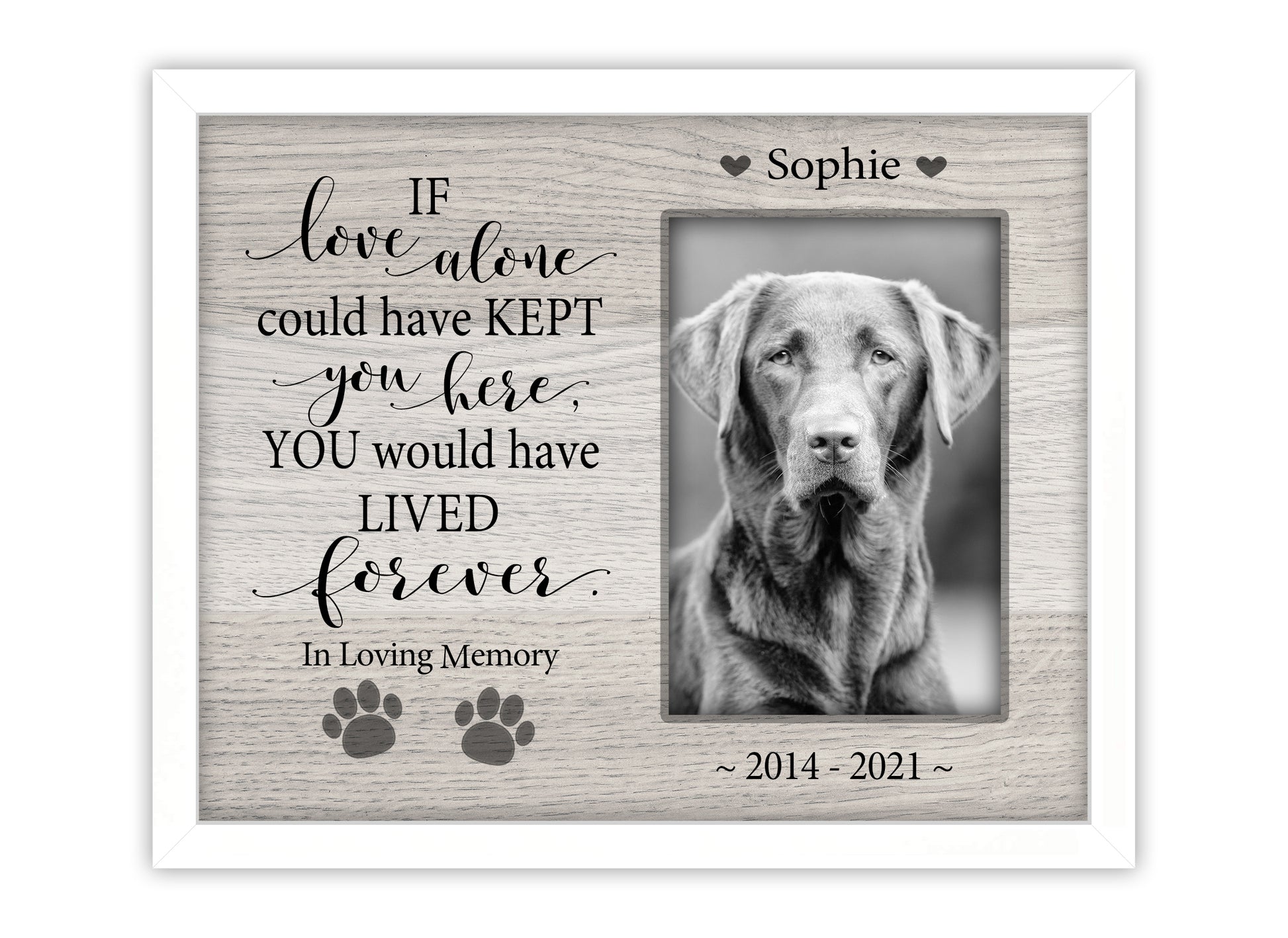 Personalized Custom Pet Loss Dog Cat Picture Frame, 8x10 Picture Frame Matboard Memories   