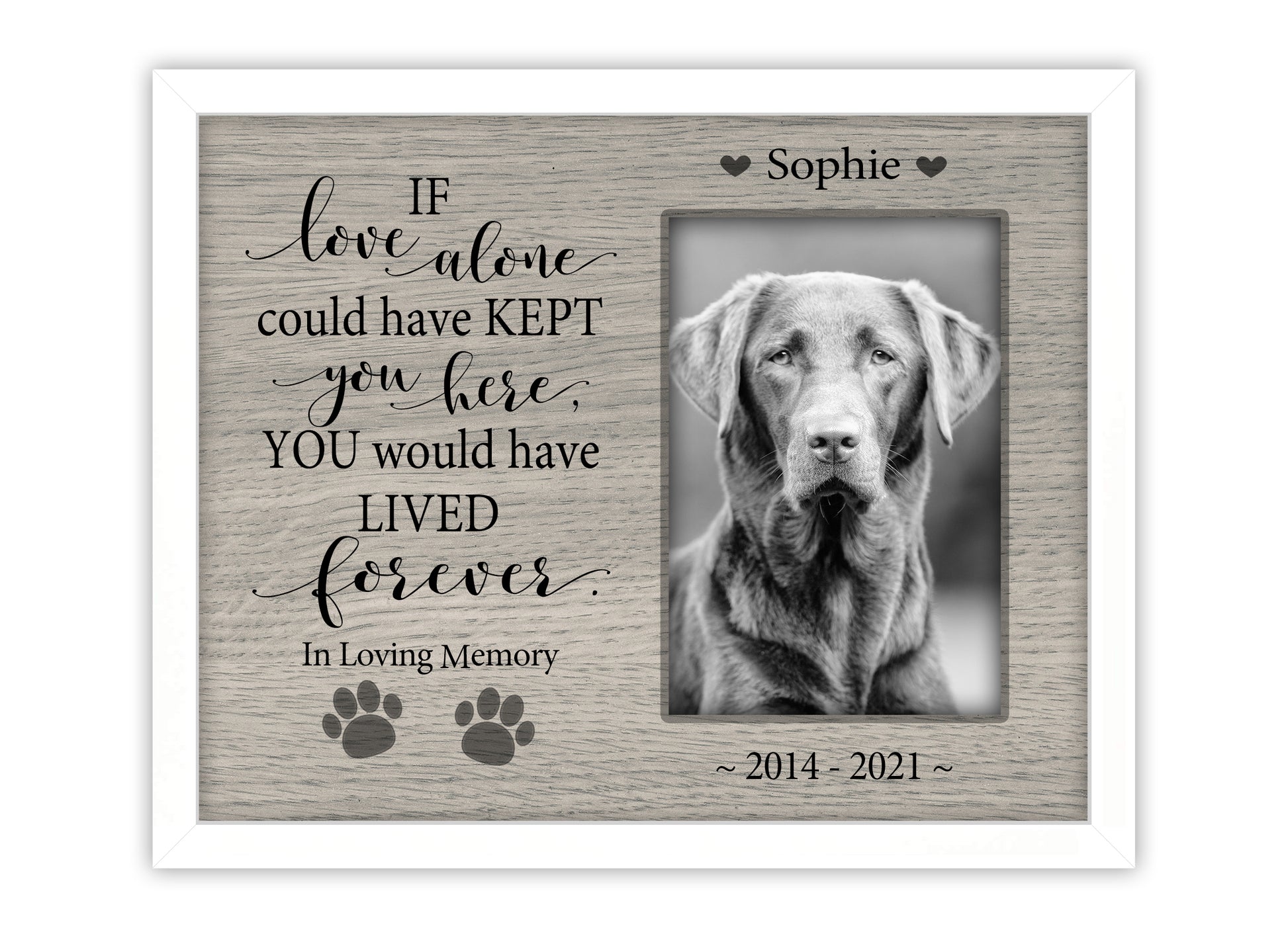 Personalized Custom Pet Loss Dog Cat Picture Frame, 8x10 Picture Frame Matboard Memories   