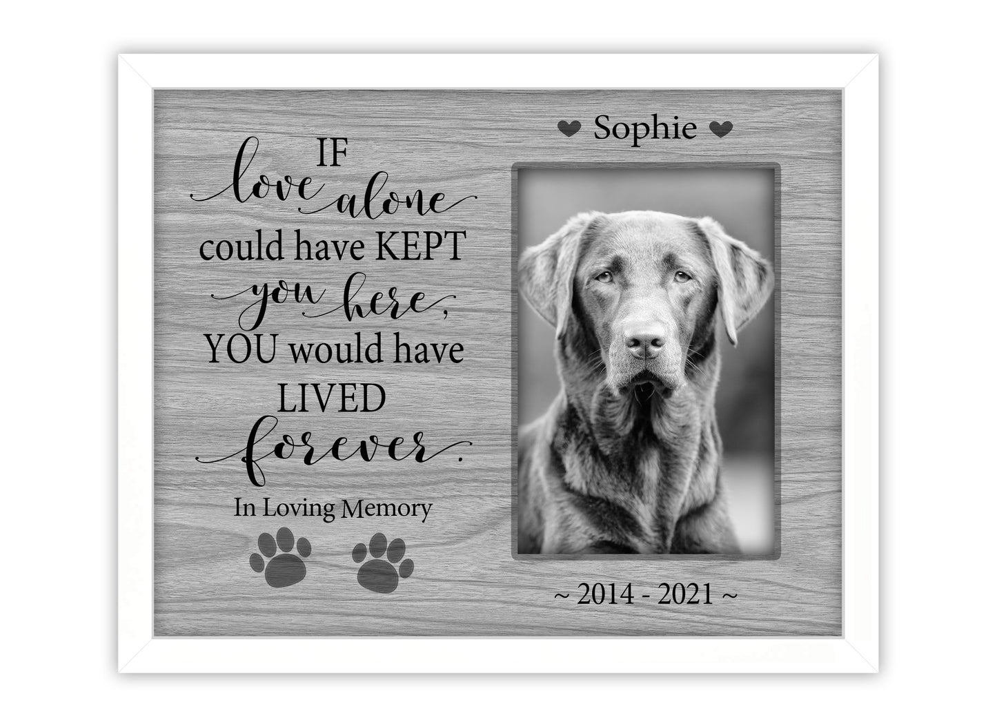 Personalized Custom Pet Loss Dog Cat Picture Frame, 8x10 Picture Frame Matboard Memories   