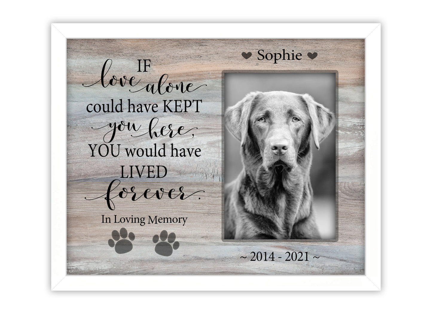 Personalized Custom Pet Loss Dog Cat Picture Frame, 8x10 Picture Frame Matboard Memories   