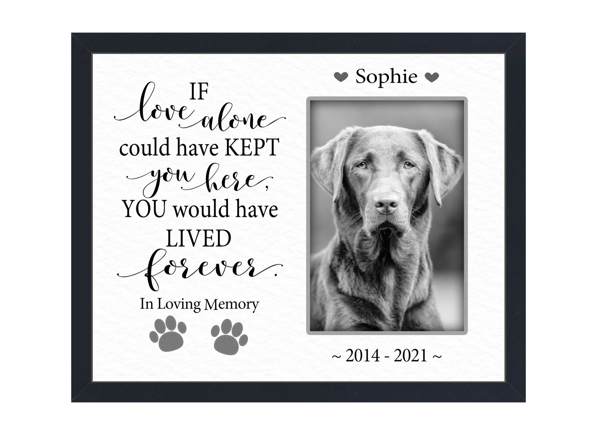 Dog Bereavement Picture Frame, Pet Loss Memorial Gift, 8x10 Picture Frame Matboard Memories   