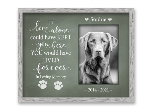 Pet Loss Gift, Personalized Dog or Cat Memorial Picture Frame, 8x10 Picture Frame Matboard Memories   