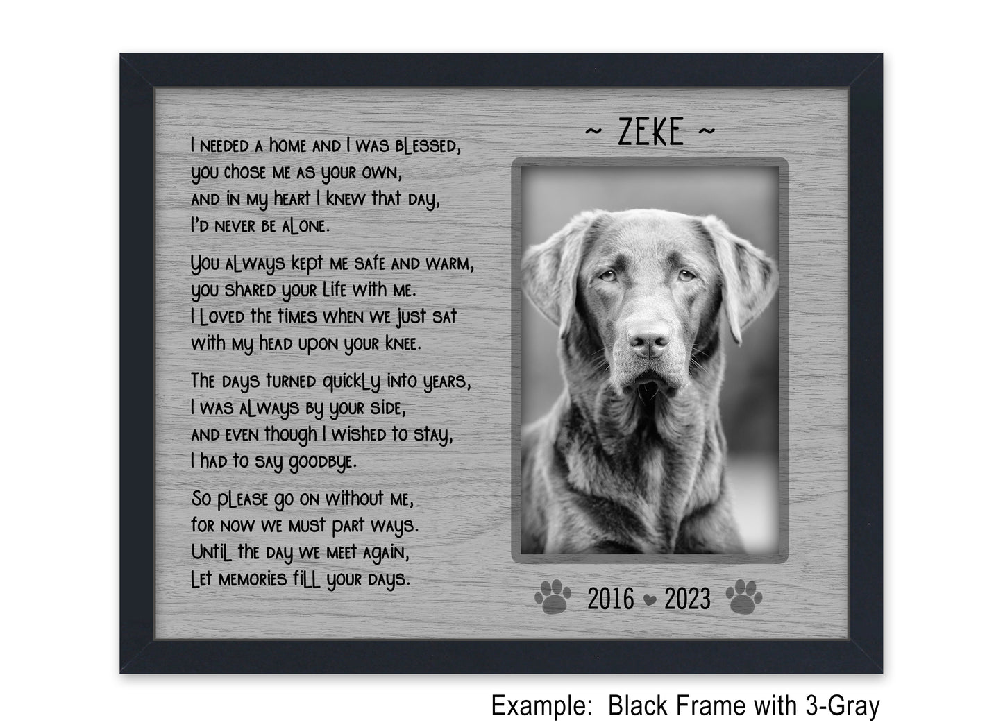 Dog Bereavement Picture Frame, Pet Loss Memorial Gift, 8x10 Picture Frame Matboard Memories   