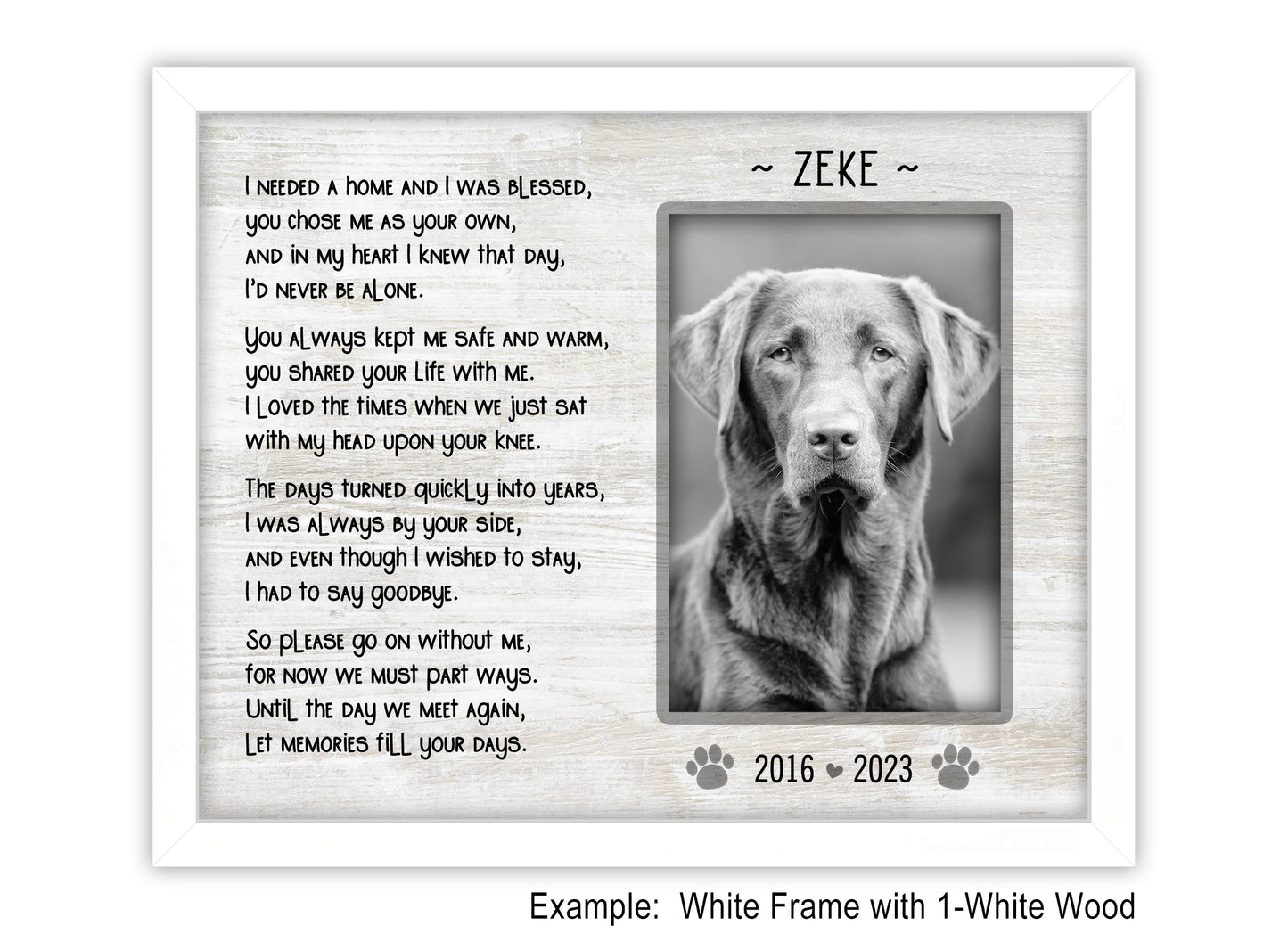 Dog Bereavement Picture Frame, Pet Loss Memorial Gift, 8x10 Picture Frame Matboard Memories   