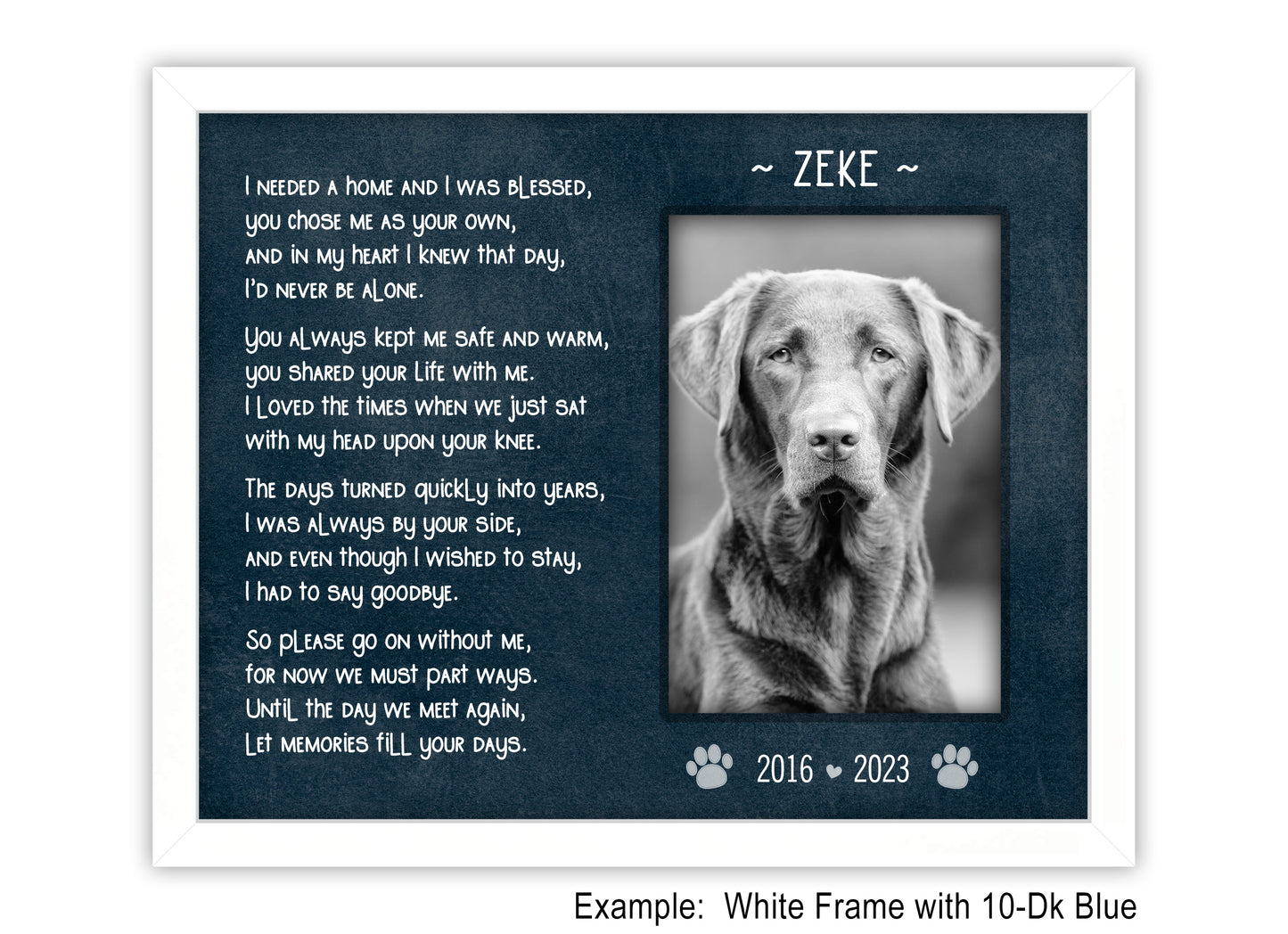 Dog Bereavement Picture Frame, Pet Loss Memorial Gift, 8x10 Picture Frame Matboard Memories   