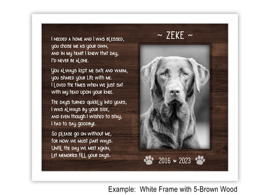Dog Bereavement Picture Frame, Pet Loss Memorial Gift, 8x10 Picture Frame Matboard Memories   