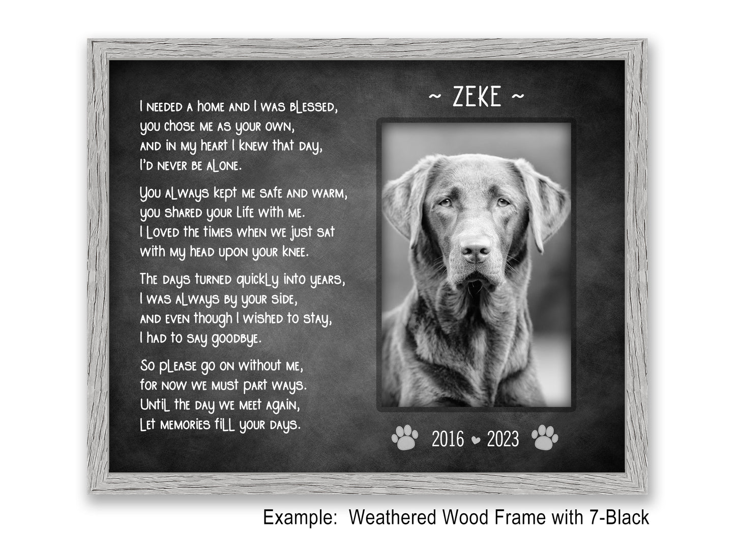 Dog Bereavement Picture Frame, Pet Loss Memorial Gift, 8x10 Picture Frame Matboard Memories   