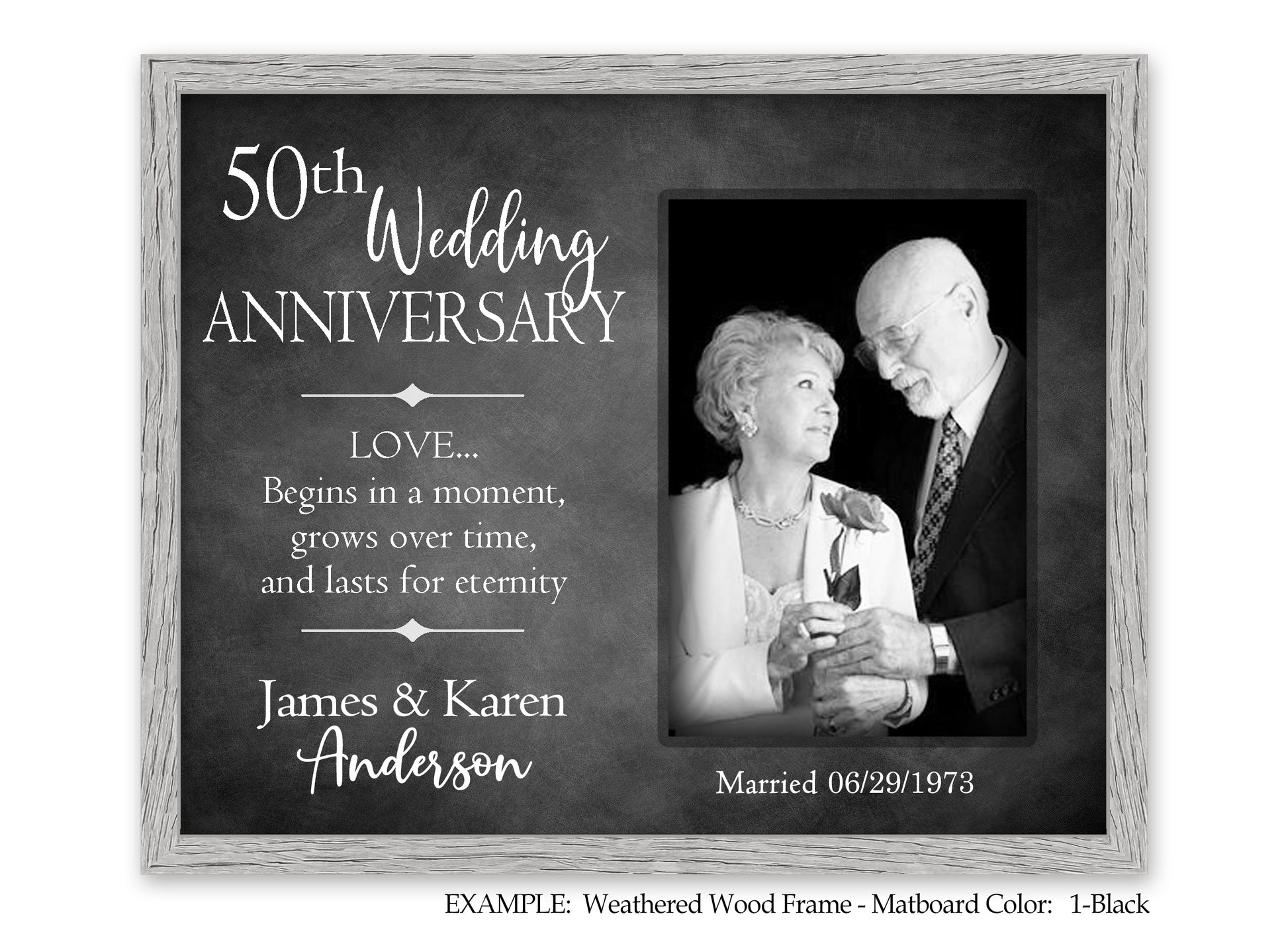 Personalized 50th Wedding Anniversary Frame, 25th, 40th, 8x10 Picture Frame MatboardMemories   