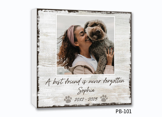 Personalized Pet Loss Photo Block for Dog or Cat Picture Frame MatboardMemories   