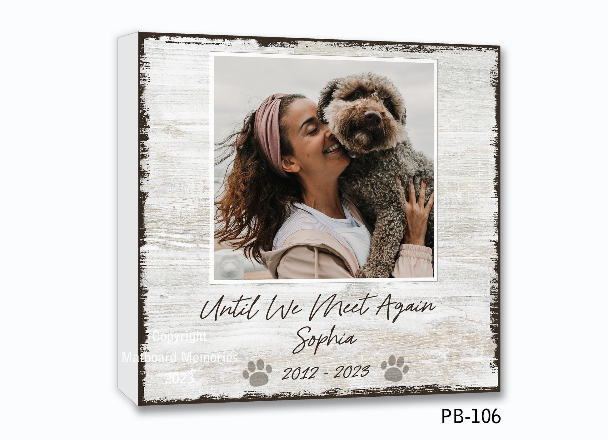 Personalized Pet Loss Photo Block for Dog or Cat Picture Frame MatboardMemories   