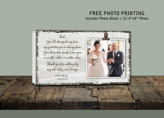 Personalized Father of the Bride Custom Photo Block, 5.5" x 9.5" Picture Frame MatboardMemories   