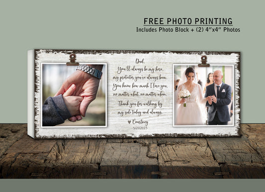 Wedding Gift for Father of the Bride, Personalized Photo Block Picture Frame Picture Frame MatboardMemories   