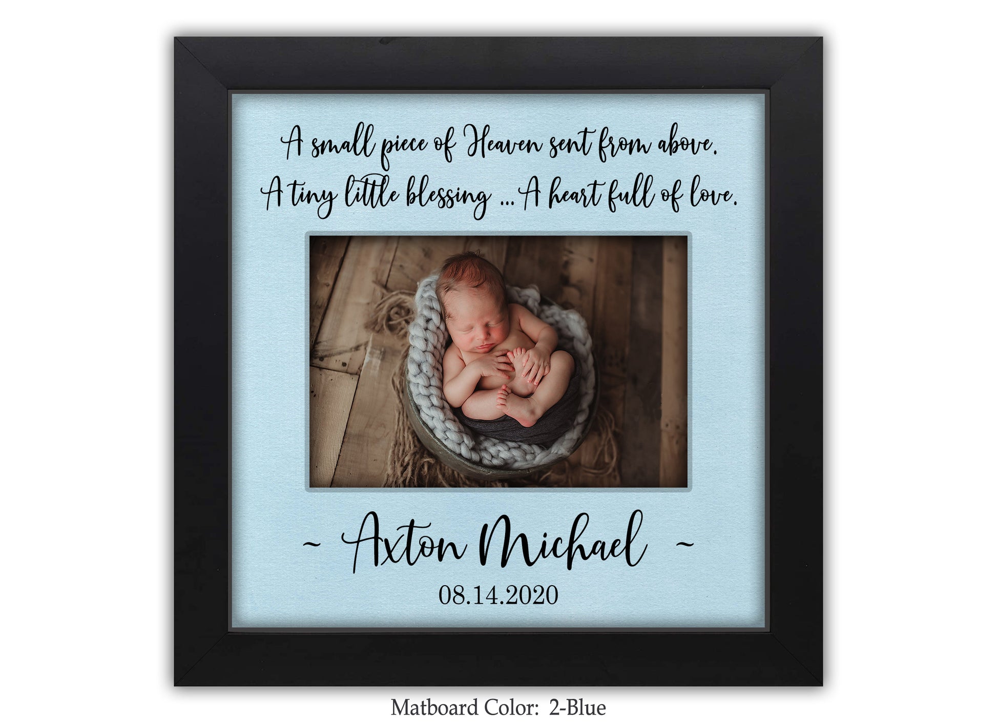 Personalized New Baby Photo Frame - New Baby Baptism Christening Gift, 8x8 Picture Frame MatboardMemories   
