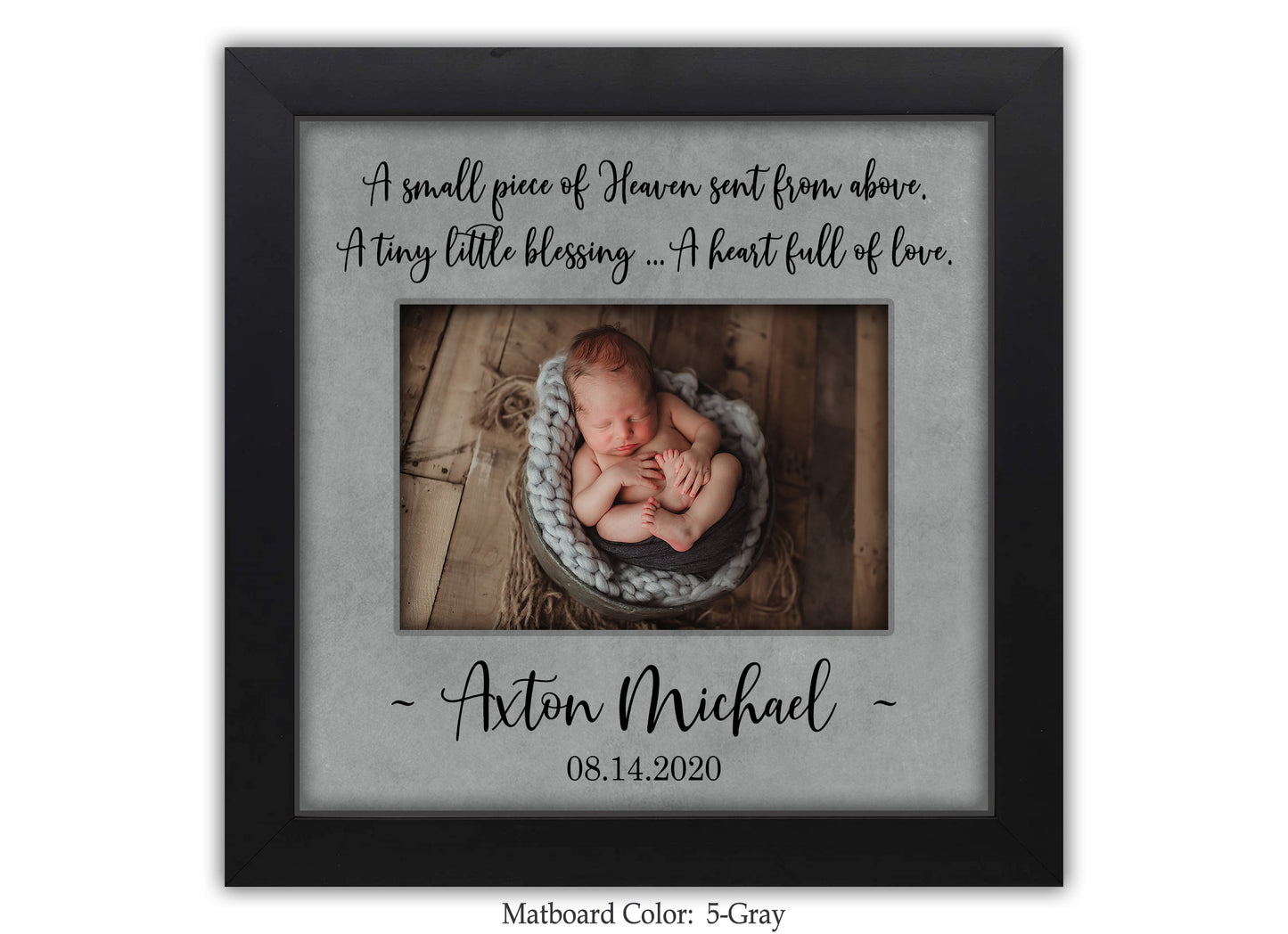 Personalized New Baby Photo Frame - New Baby Baptism Christening Gift, 8x8 Picture Frame MatboardMemories   