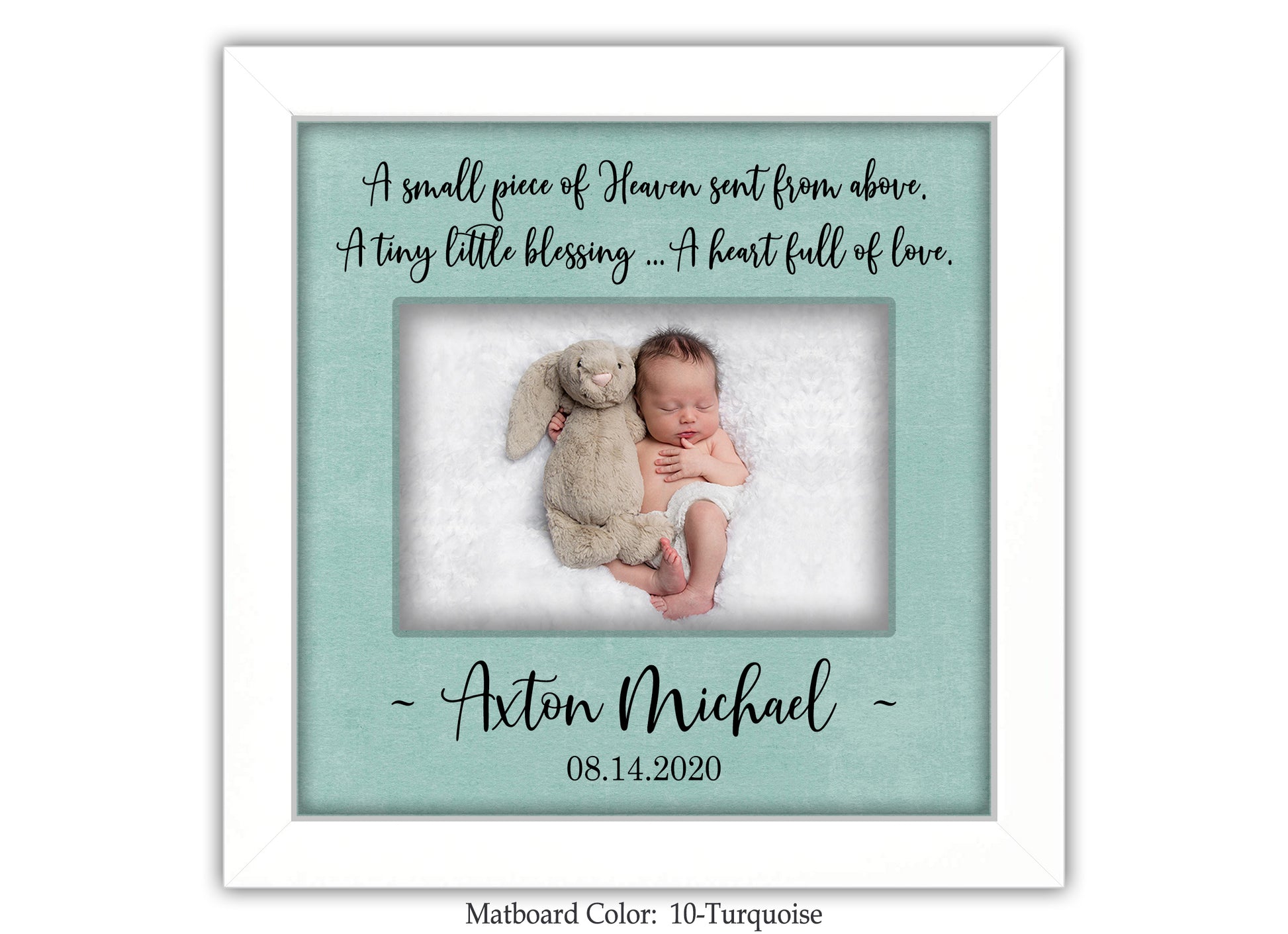 Personalized New Baby Photo Frame - New Baby Baptism Christening Gift, 8x8 Picture Frame MatboardMemories   