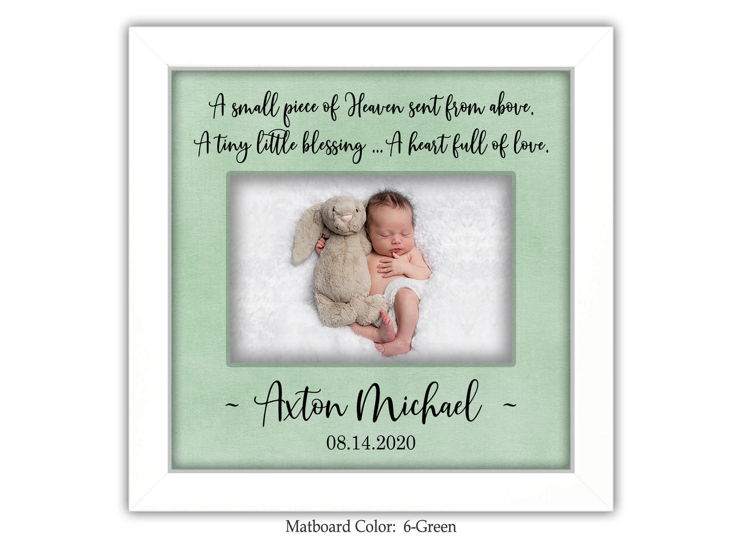 Personalized New Baby Photo Frame - New Baby Baptism Christening Gift, 8x8 Picture Frame MatboardMemories   