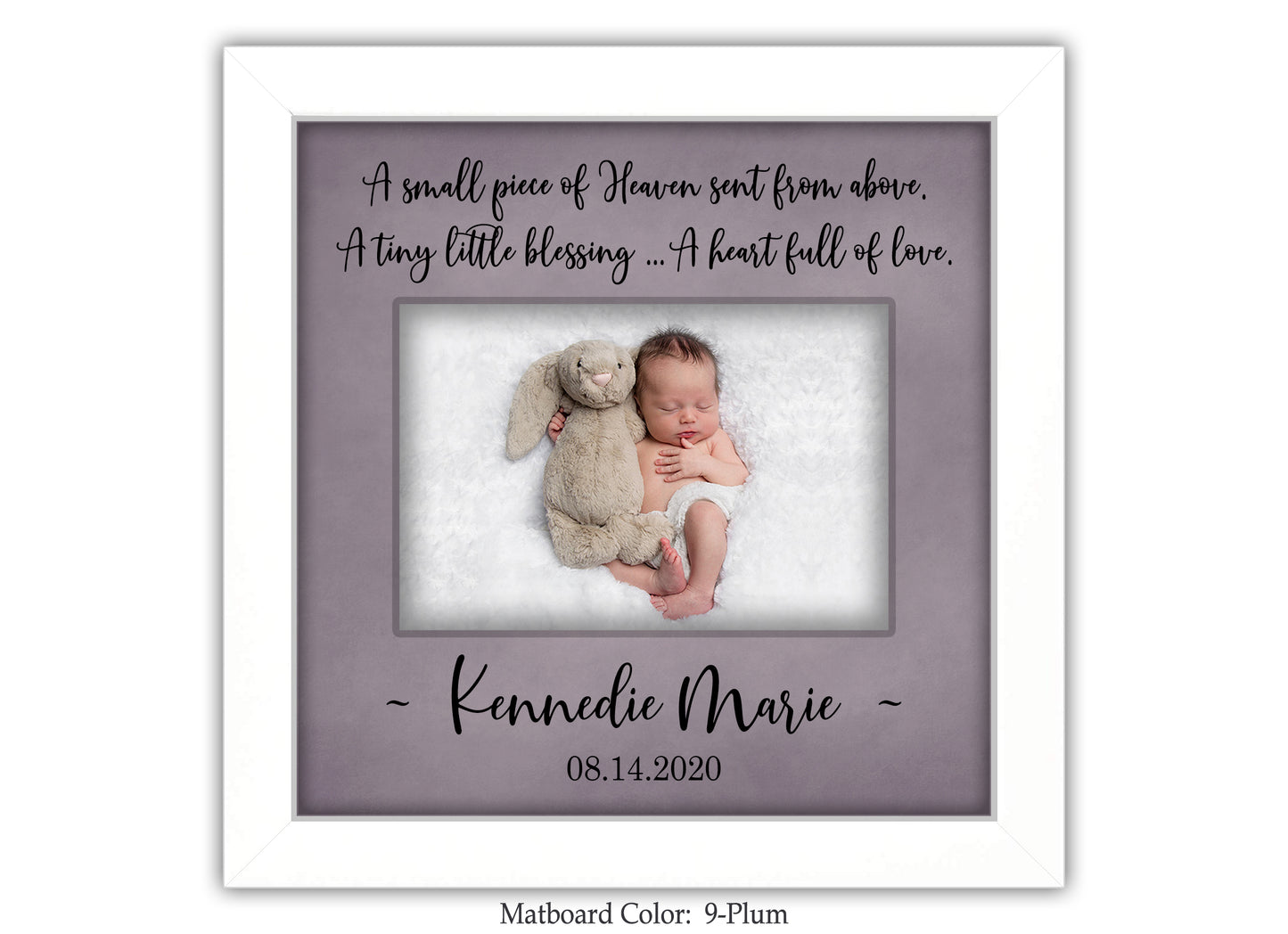 Baptism Gifts for Boys and Girls.  Personalized Newborn Baby Picture Frame, 8x8 Picture Frame MatboardMemories   