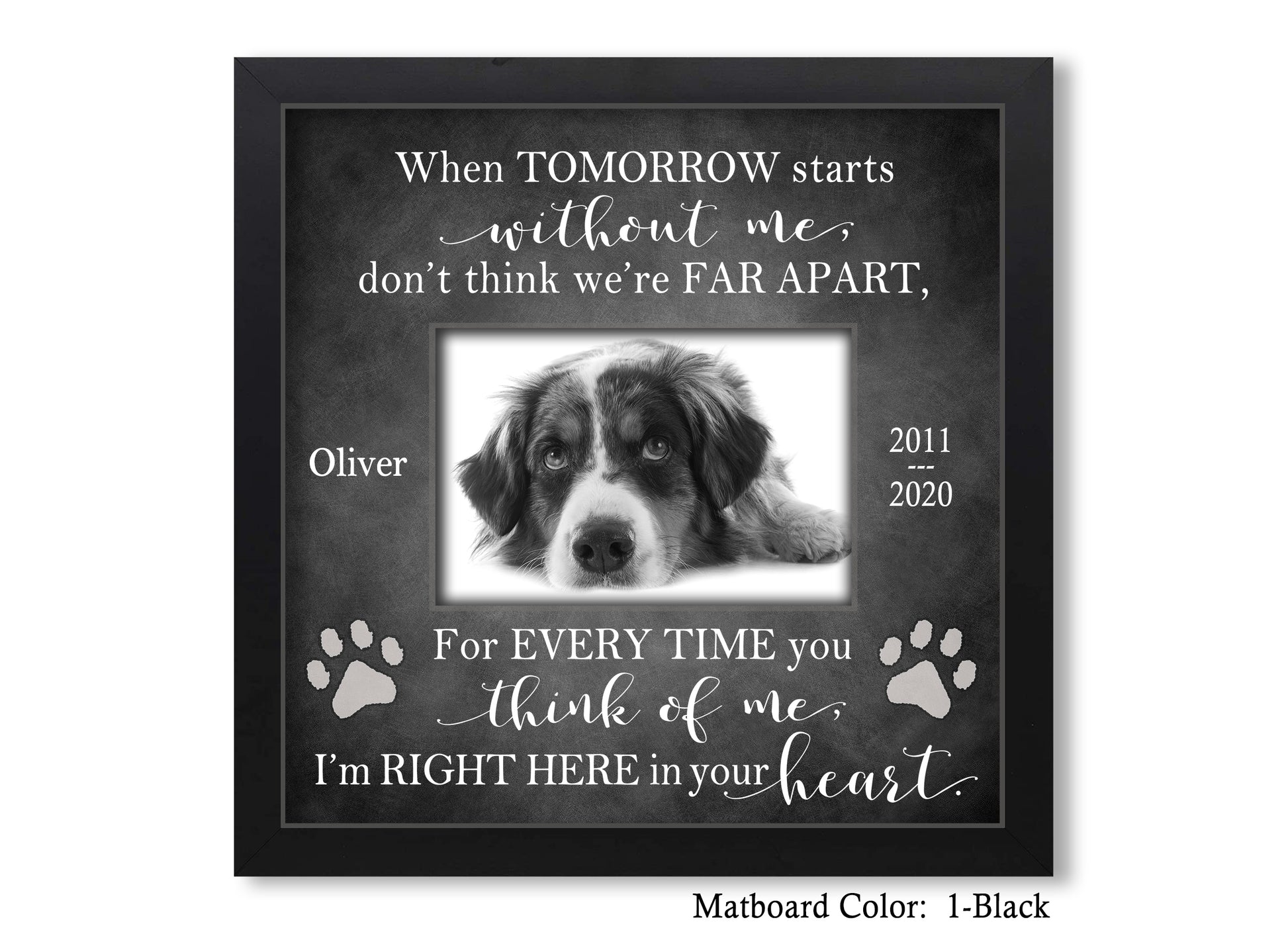 Pet Memorial Picture Frame, 10x10 Picture Frame Matboard Memories   